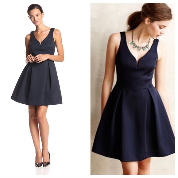 Anthropologie Dresses & Skirts - Anthro Ali Ro Ravine Fit & Flare Scuba Dress Navy